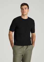 American Tall Online | Braided Knit T-Shirt for Tall Men in Black