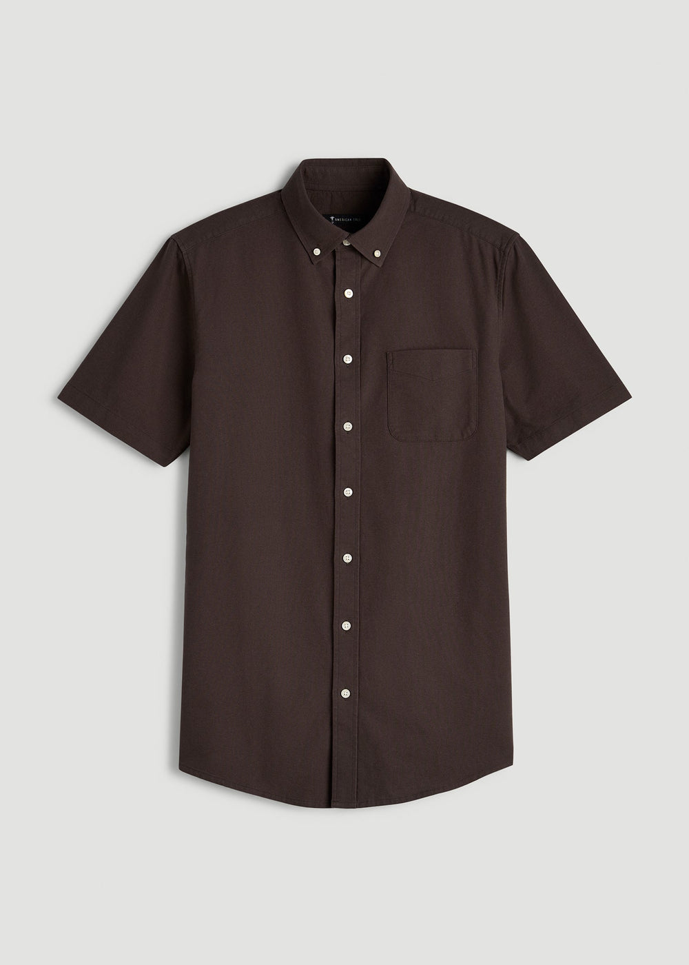 American Tall For Sale | Short Sleeve Oxford Button Shirt for Tall Men in Espresso