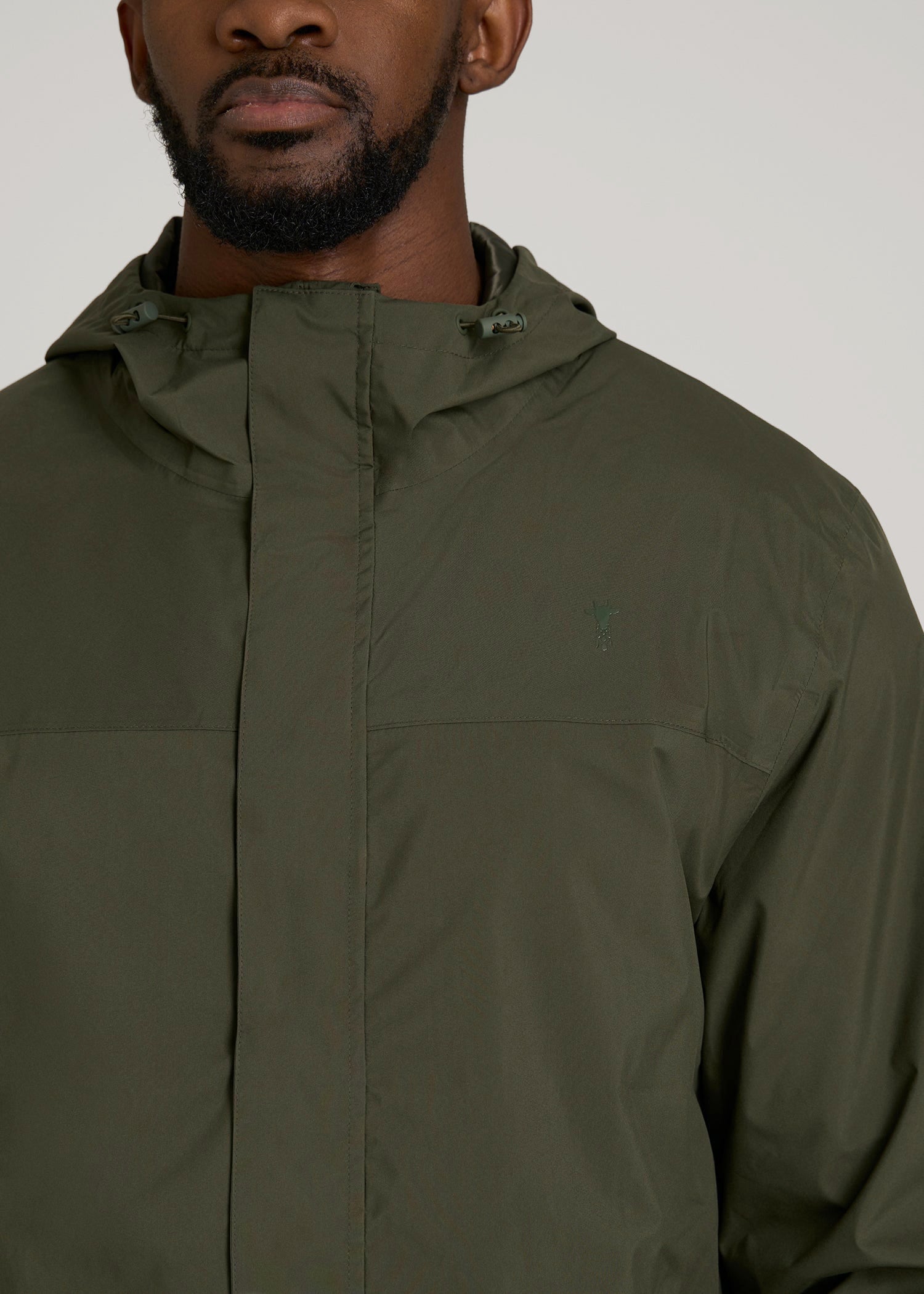 American Tall Discount | Lightweight Rain Jacket for Tall Men in Dark Olive Green