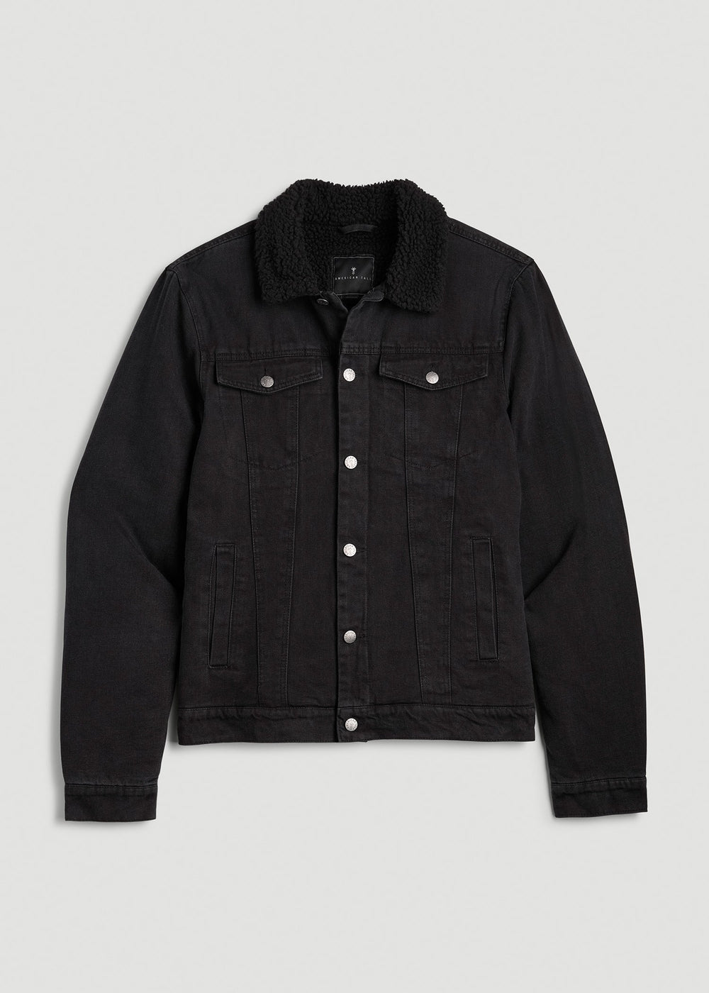 American Tall Sale | Denim Sherpa Jacket for Tall Men in Onyx Black Wash