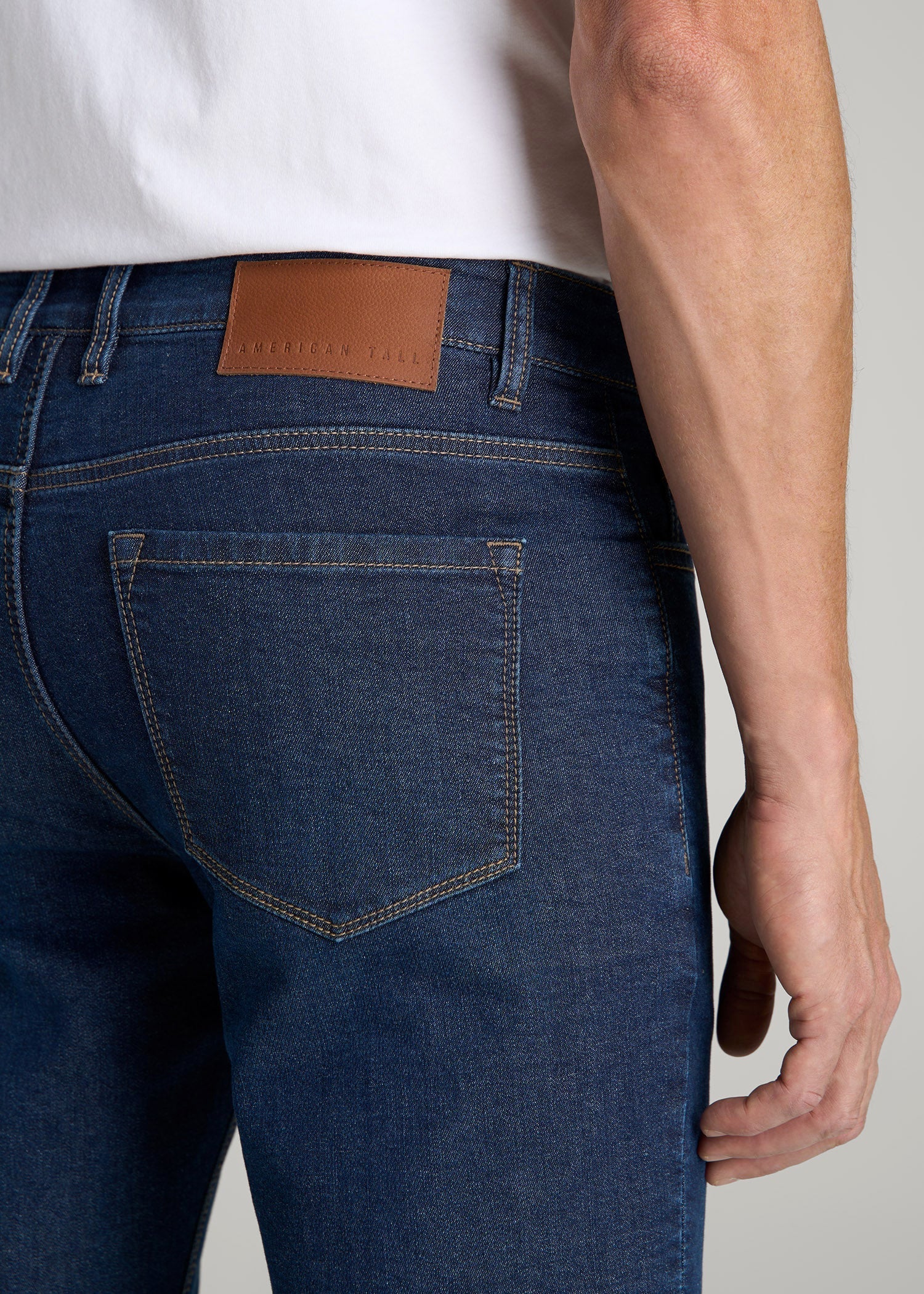 American Tall Outlet | Dylan Slim Fit Fleeced Jeans for Tall Men in Colorado Blue Wash