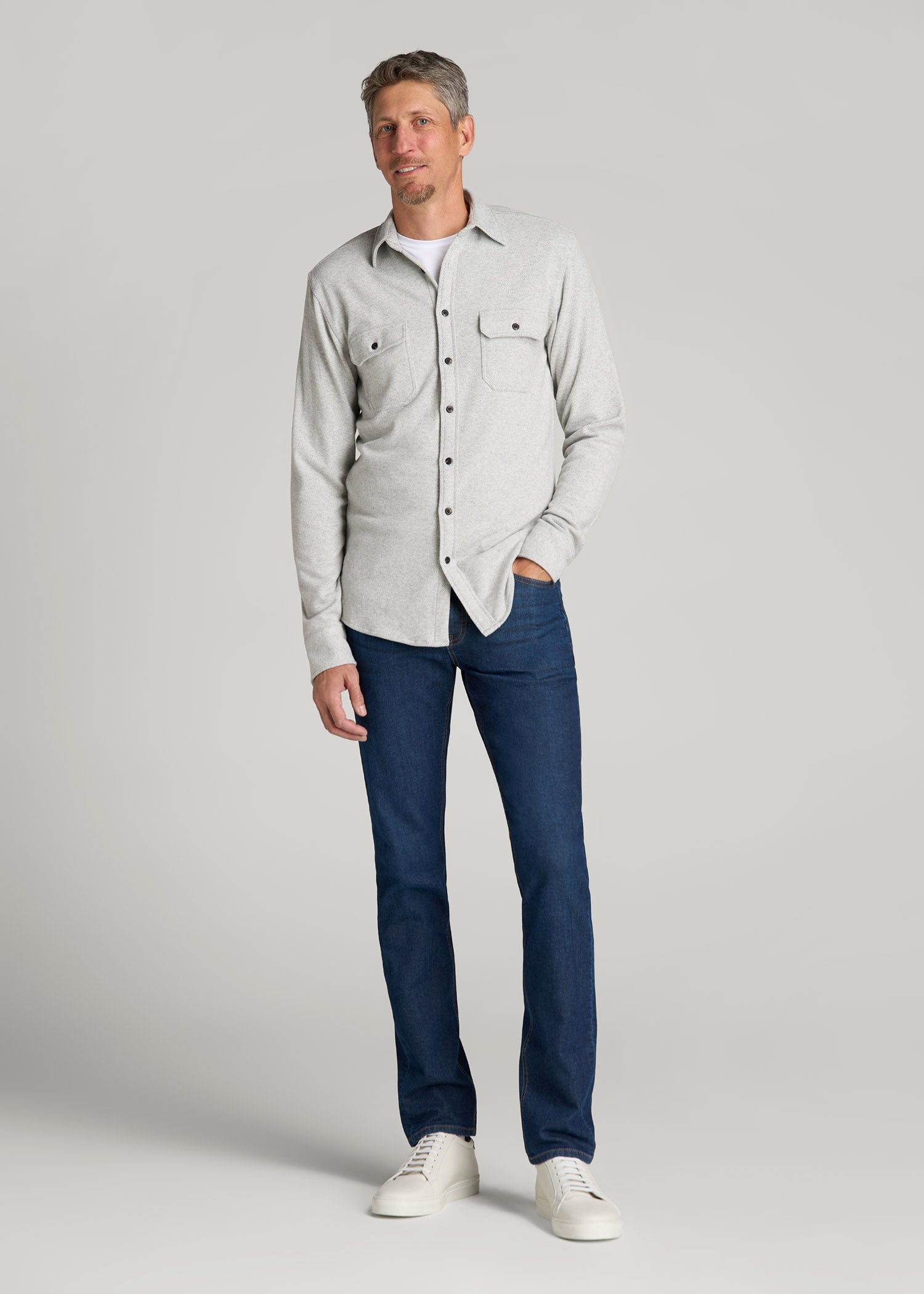 American Tall Outlet | Dylan Slim Fit Fleeced Jeans for Tall Men in Colorado Blue Wash