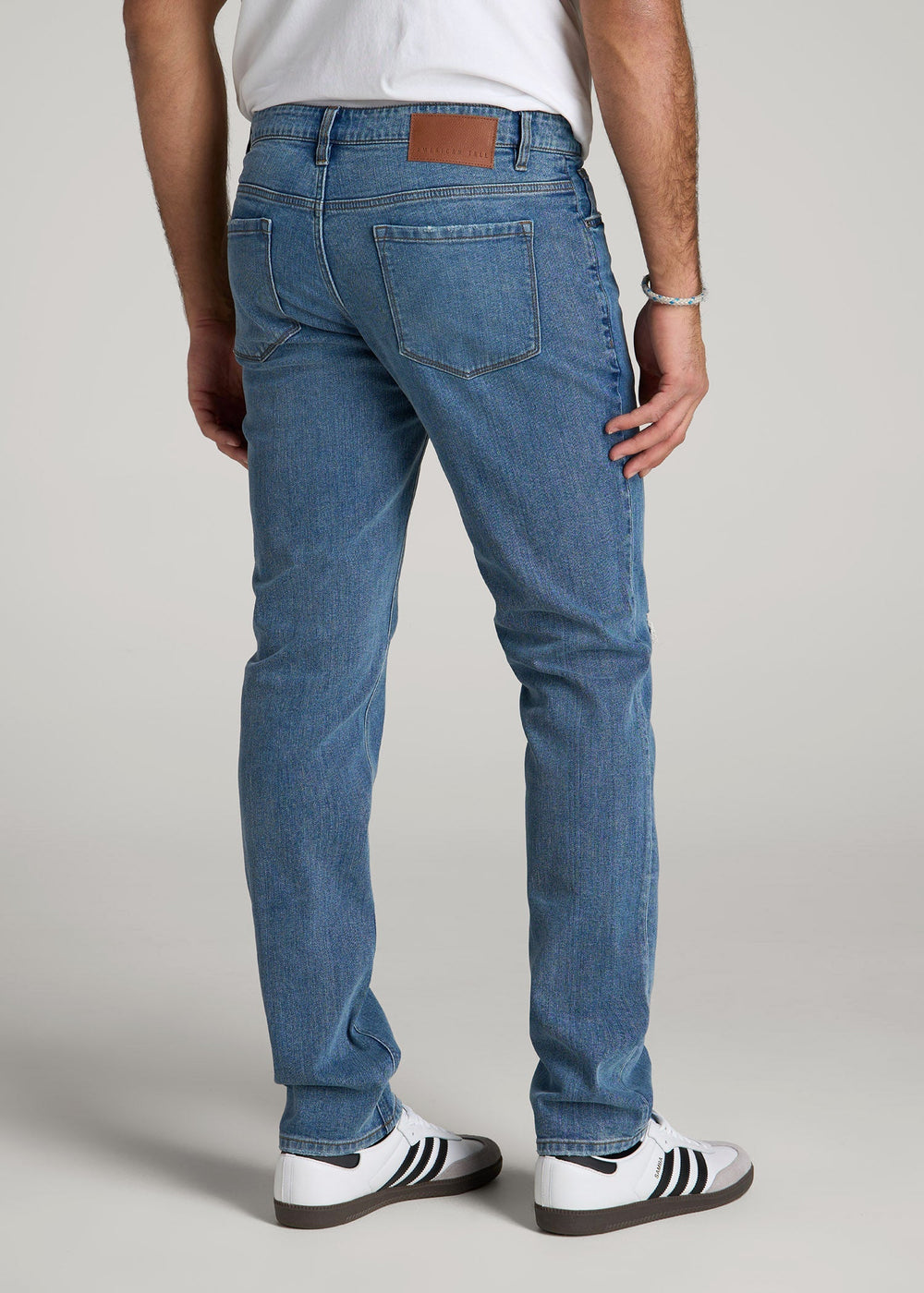 American Tall Online Shop | Carman TAPERED Jeans for Tall Men in Distressed Skyline Blue