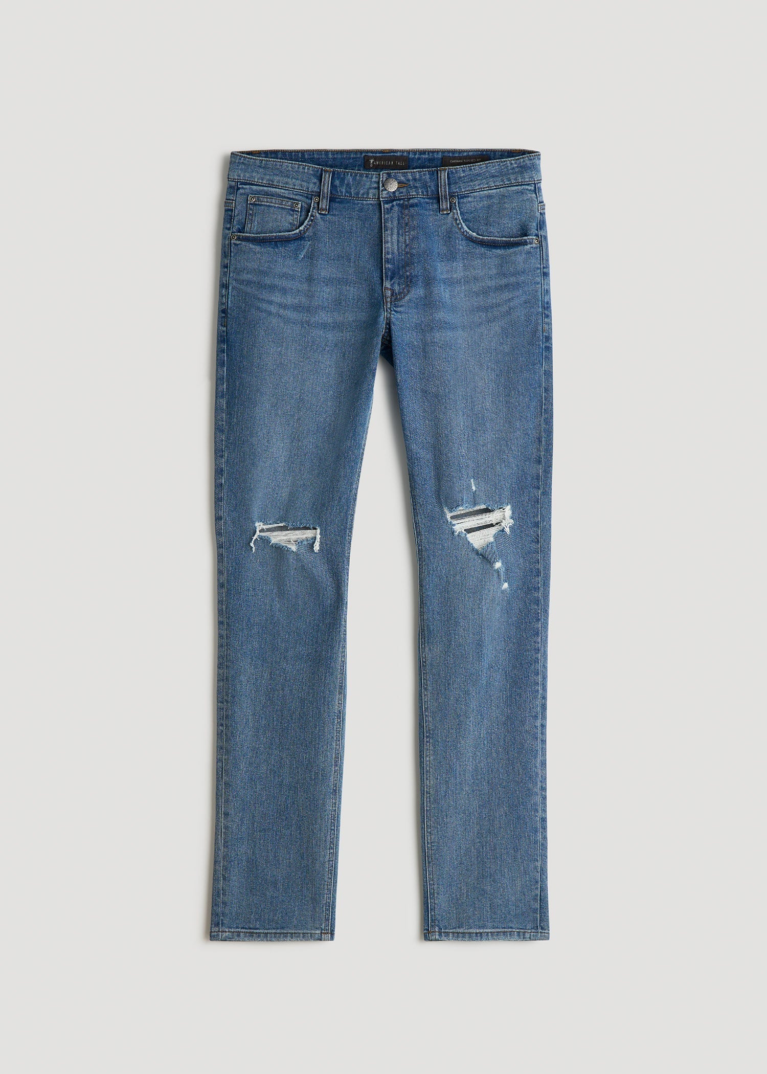 American Tall Online Shop | Carman TAPERED Jeans for Tall Men in Distressed Skyline Blue