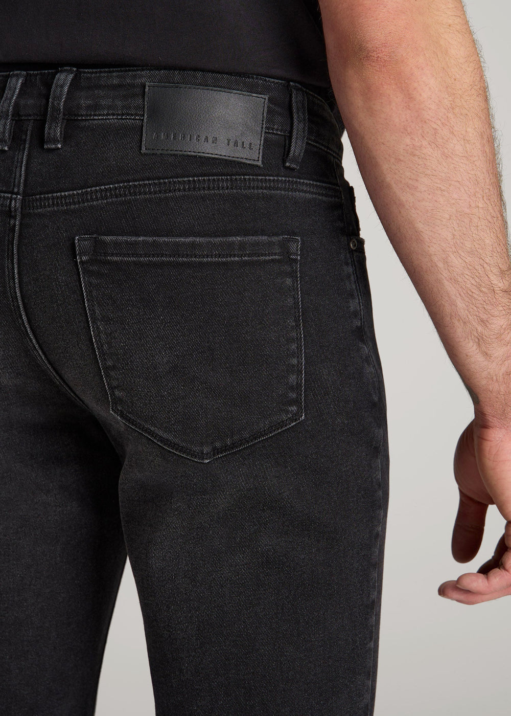 American Tall Outlet | Dylan Slim Fit Jeans for Tall Men in Distressed Onyx Black Wash