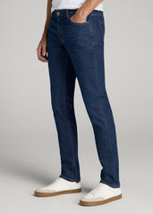 American Tall Online Shop | Carman TAPERED Fleeced Jeans for Tall Men in Colorado Blue Wash