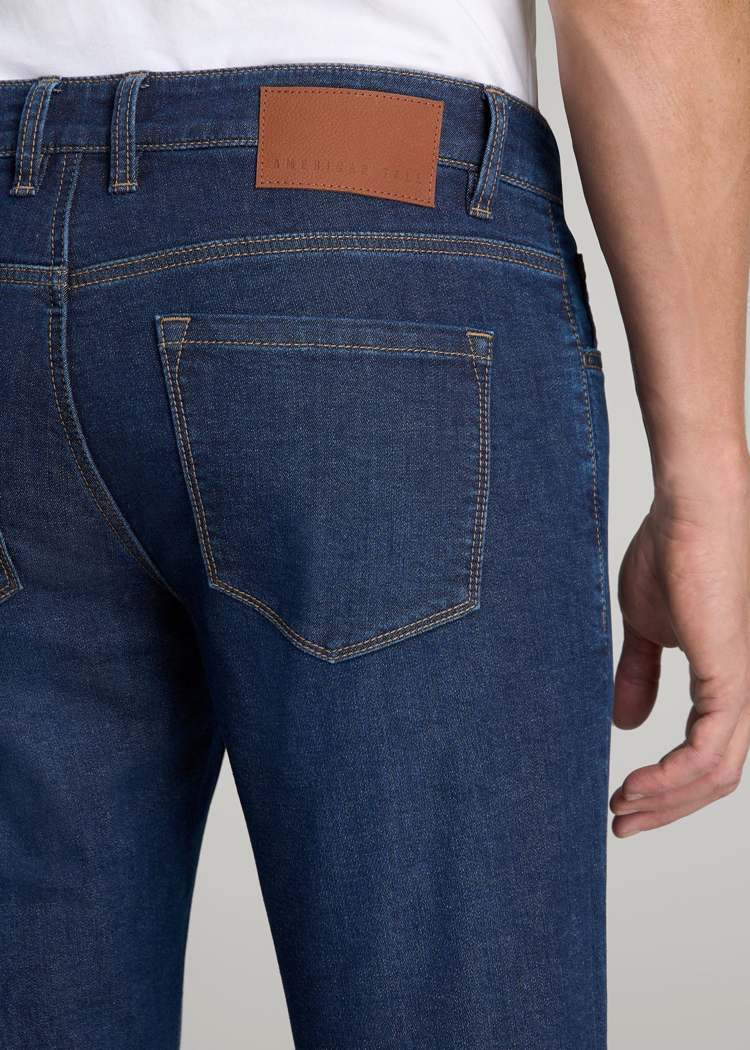 American Tall Online Shop | Carman TAPERED Fleeced Jeans for Tall Men in Colorado Blue Wash