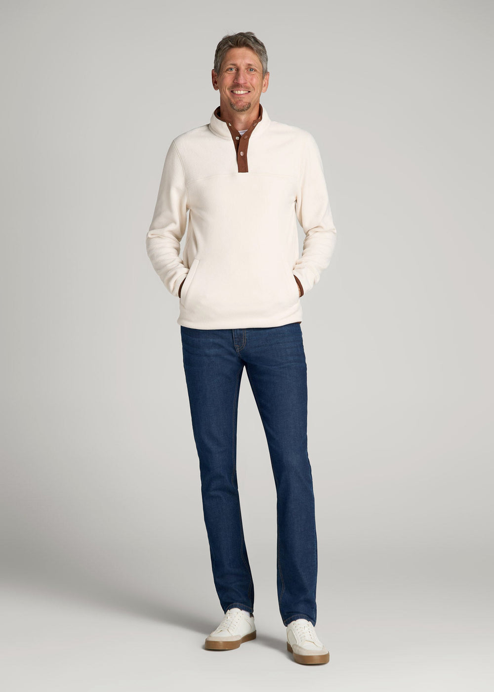 American Tall Online Shop | Carman TAPERED Fleeced Jeans for Tall Men in Colorado Blue Wash