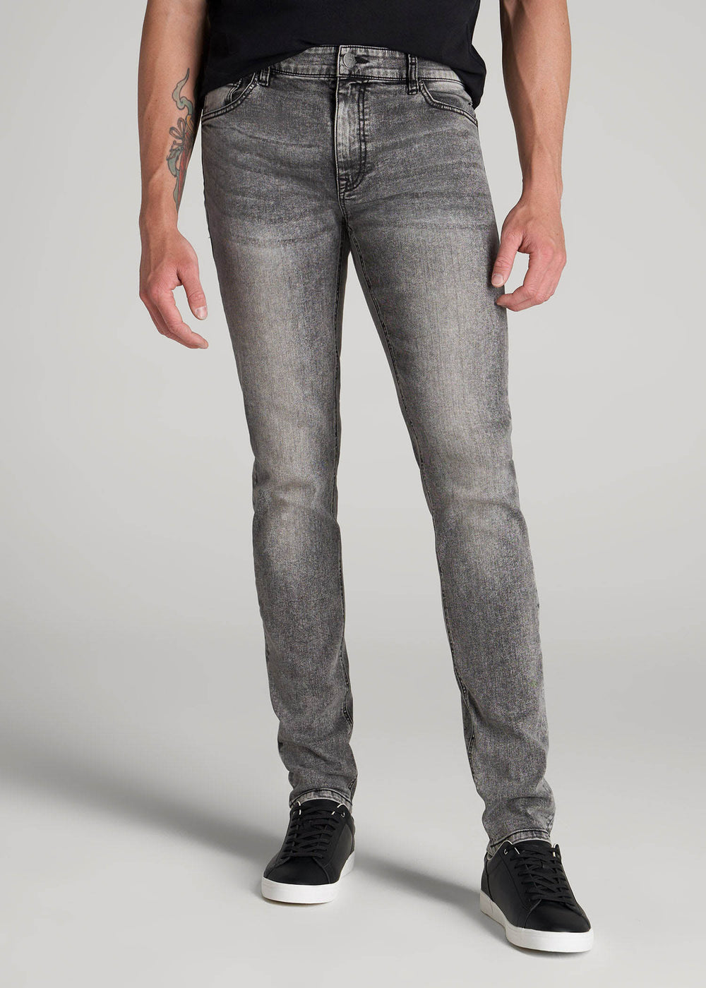 American Tall Online | Travis SKINNY Jeans for Tall Men in Washed Faded Black