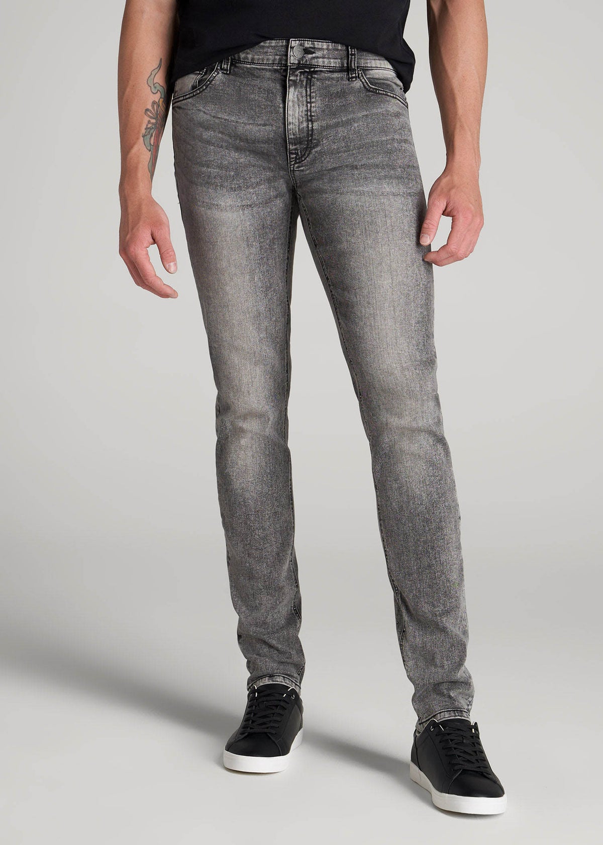 American Tall Online | Travis SKINNY Jeans for Tall Men in Washed Faded Black
