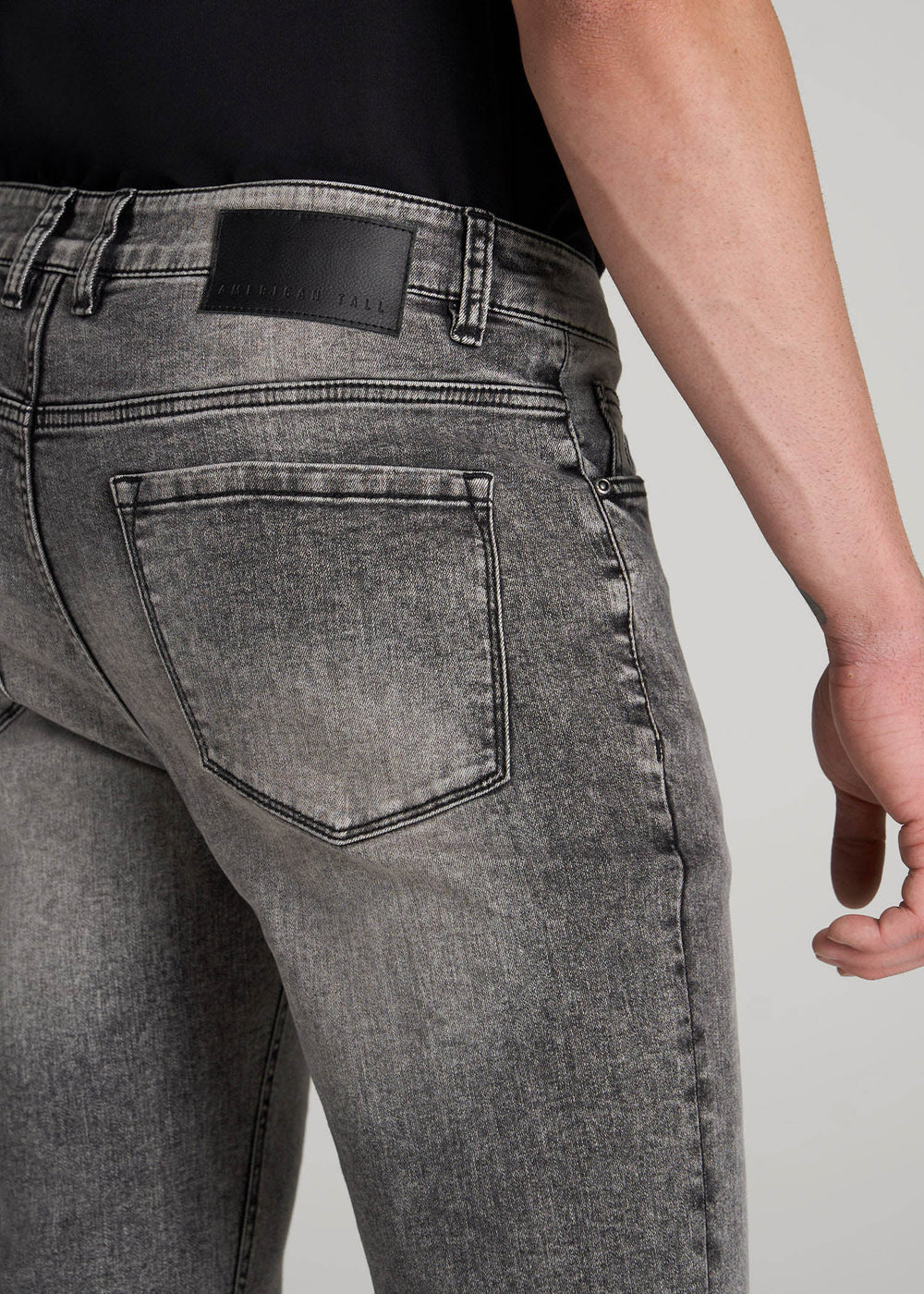 American Tall Online | Travis SKINNY Jeans for Tall Men in Washed Faded Black