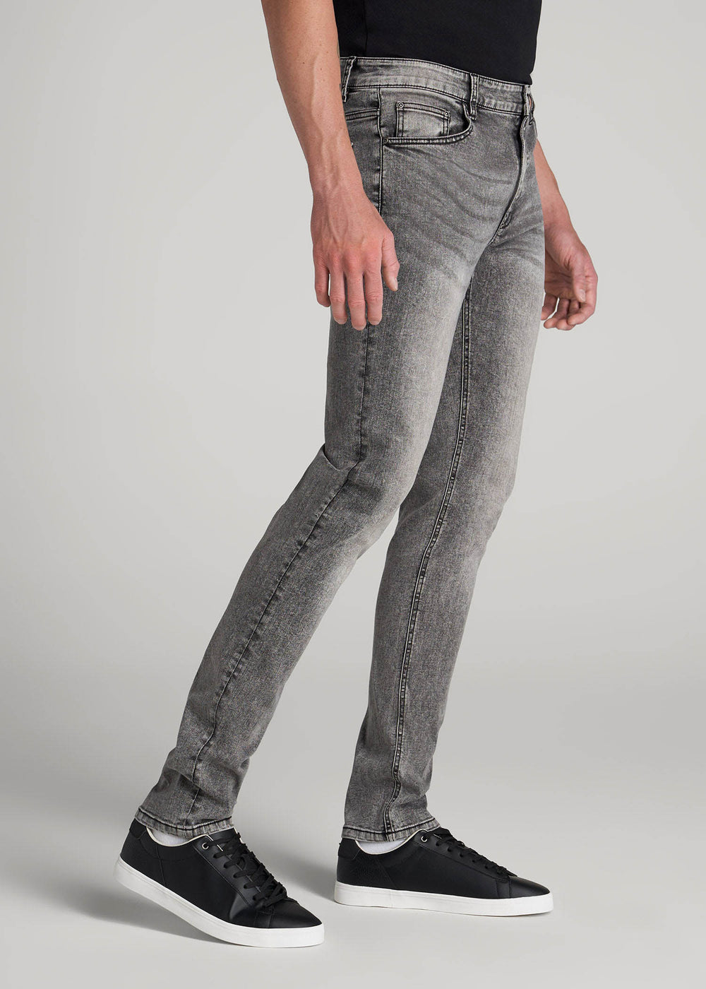 American Tall Online | Travis SKINNY Jeans for Tall Men in Washed Faded Black