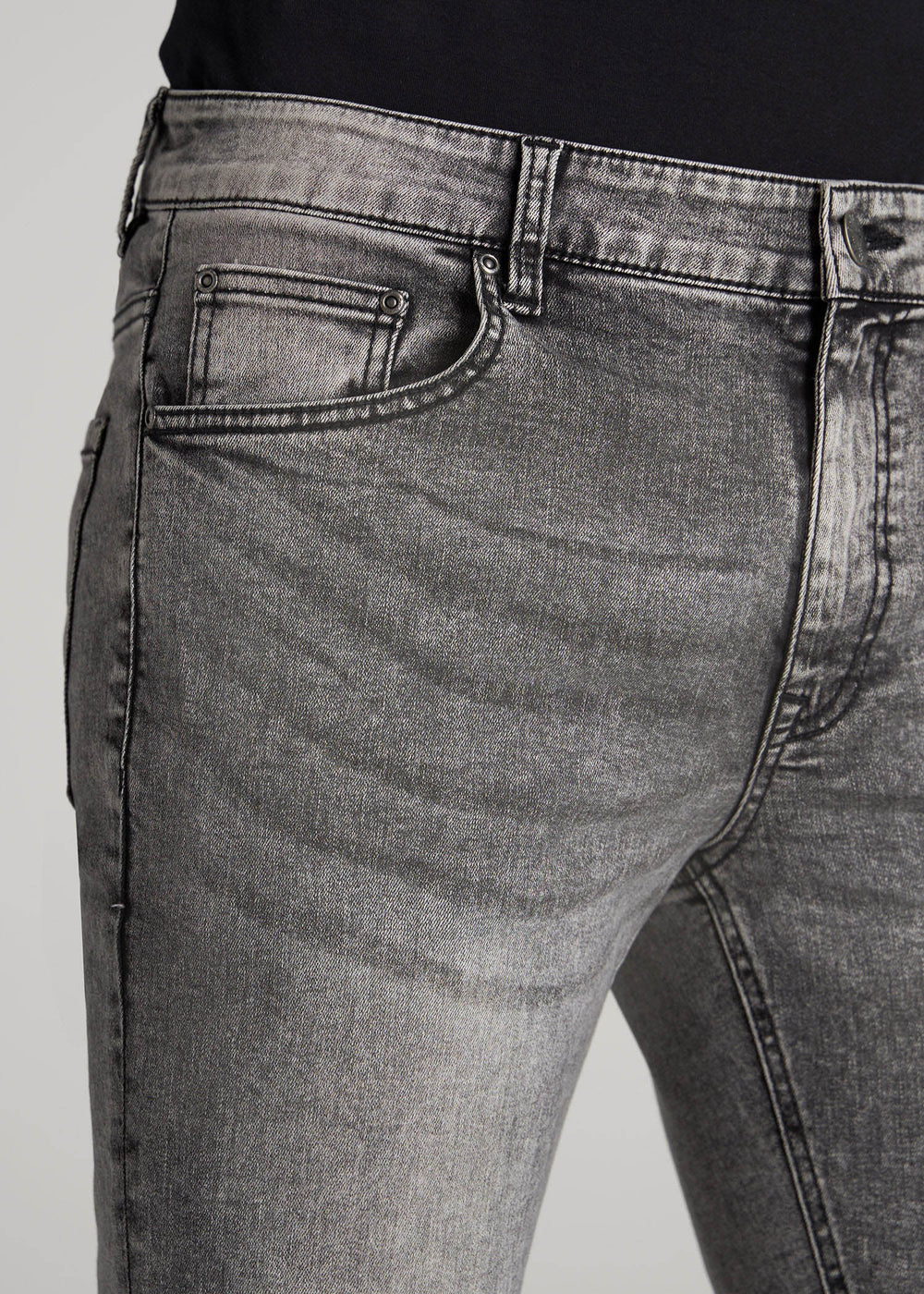 American Tall Online | Travis SKINNY Jeans for Tall Men in Washed Faded Black