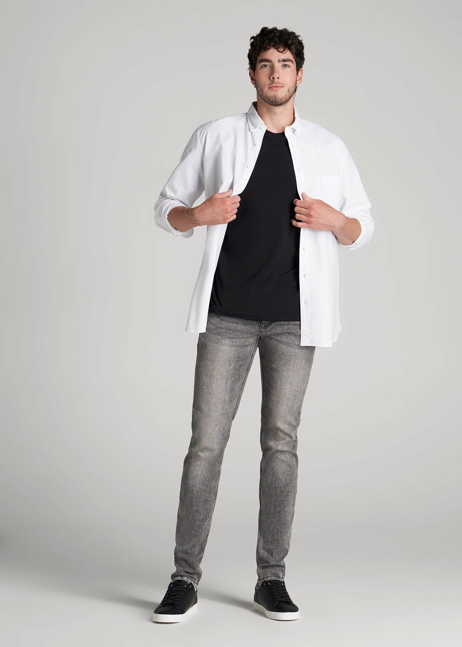 American Tall Online | Travis SKINNY Jeans for Tall Men in Washed Faded Black