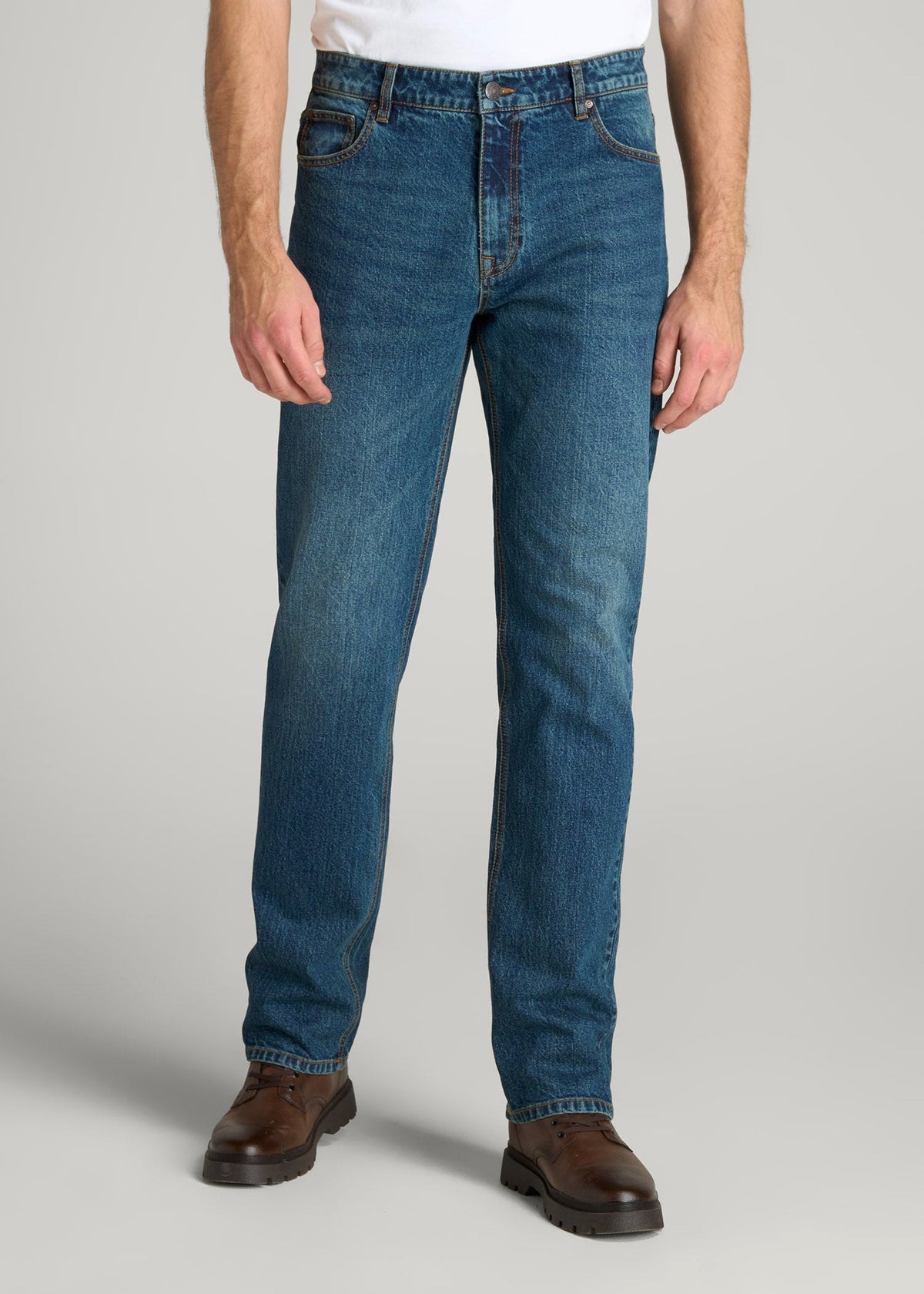 American Tall Sale | LJ&S STRAIGHT LEG Jeans for Tall Men in Machine Blue