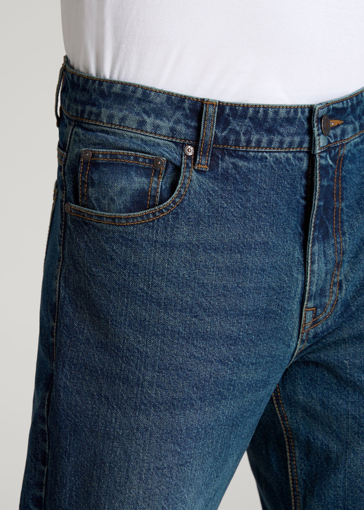American Tall Sale | LJ&S STRAIGHT LEG Jeans for Tall Men in Machine Blue