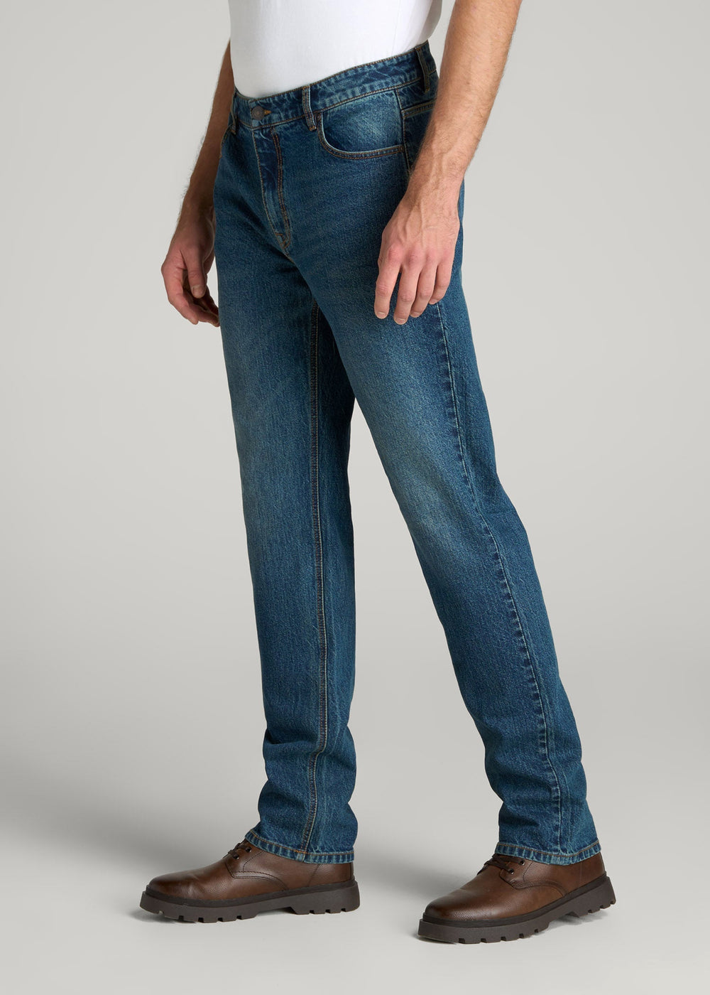 American Tall Sale | LJ&S STRAIGHT LEG Jeans for Tall Men in Machine Blue