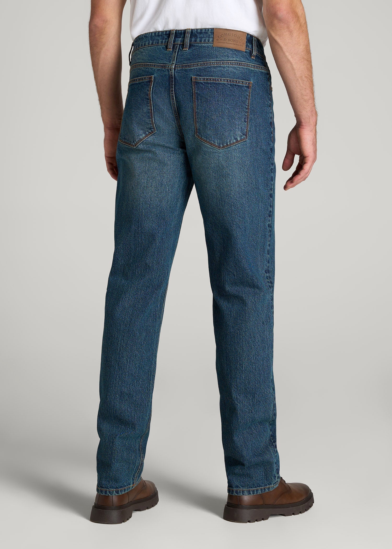 American Tall Sale | LJ&S STRAIGHT LEG Jeans for Tall Men in Machine Blue