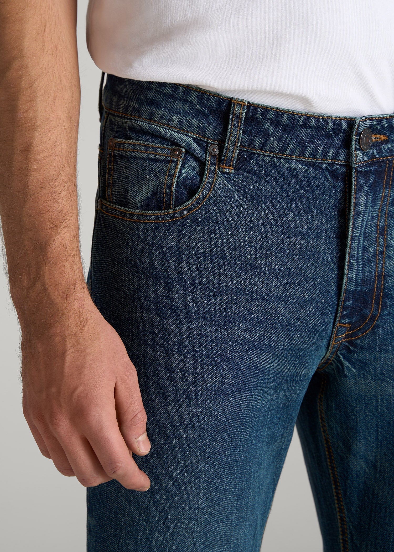 American Tall Outlet | LJ&S TAPERED Jeans for Tall Men in Machine Blue