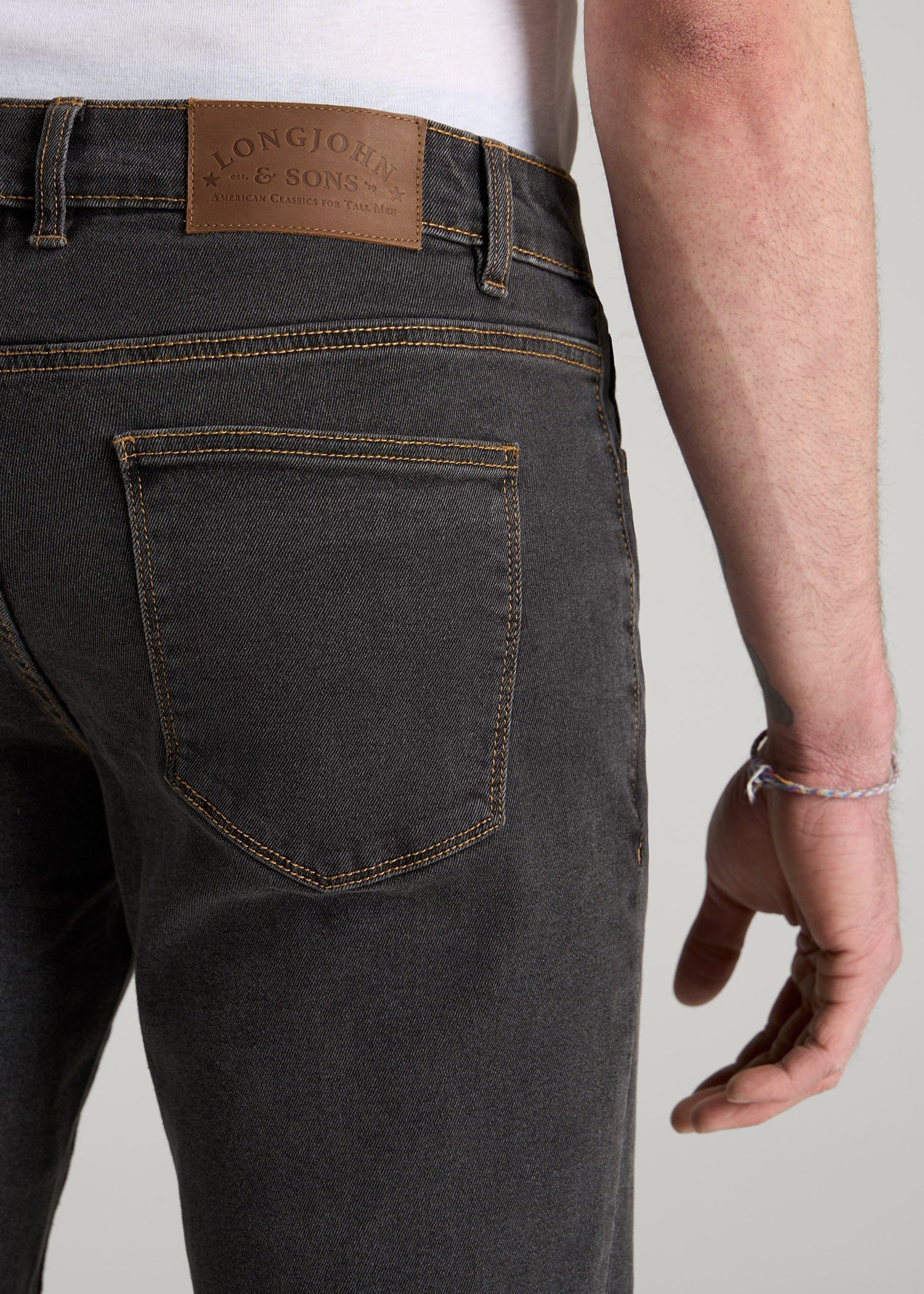 American Tall Sale | LJ&S TAPERED Jeans for Tall Men in Vintage Black