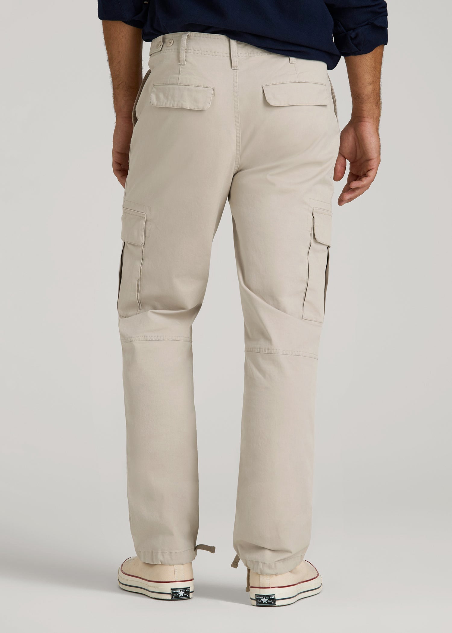 American Tall Sale | Straight Fit Vintage Washed Cargo Pants for Tall Men in Drywall Tan