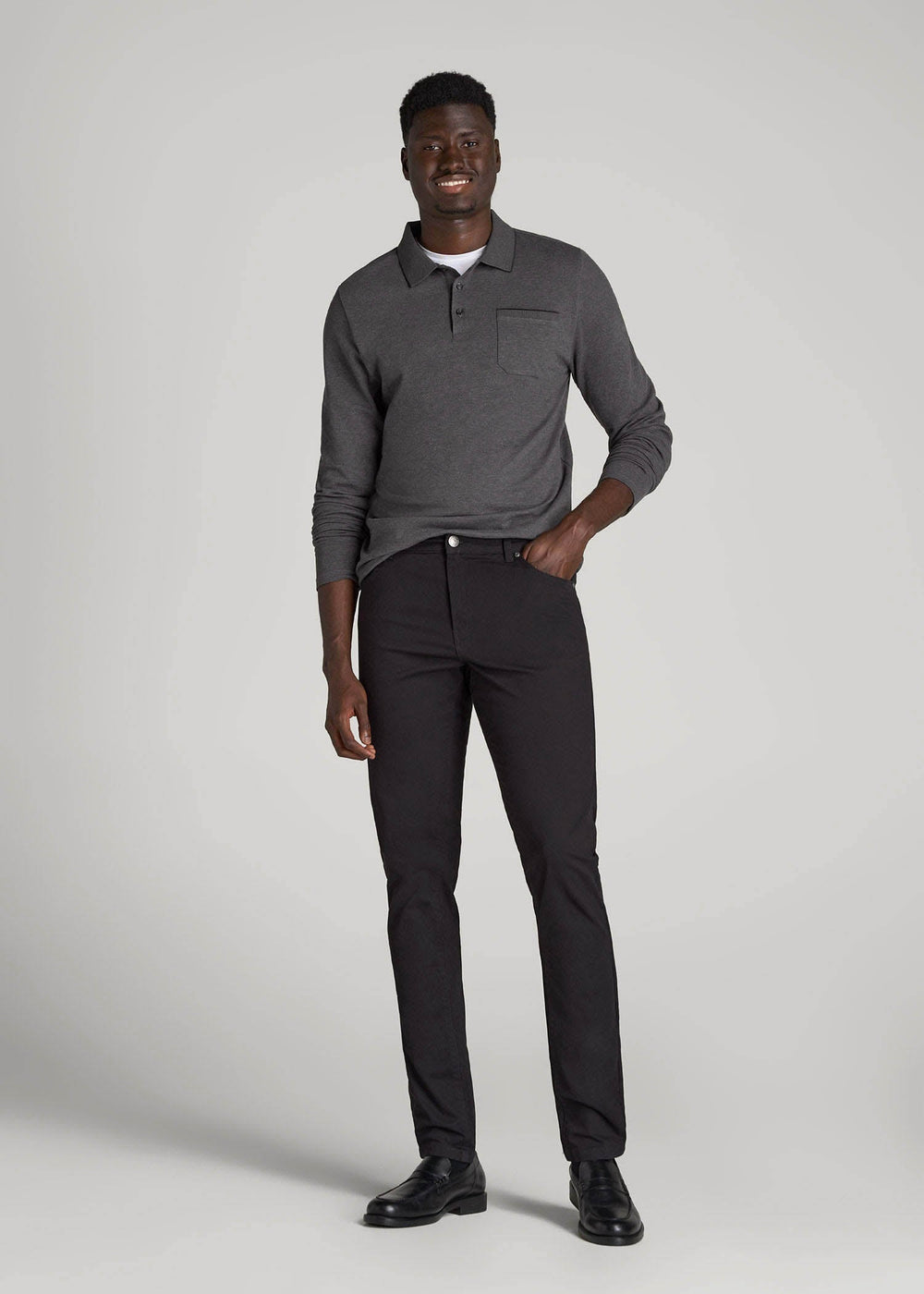 American Tall For Sale | Dylan Slim Fit Five-Pocket Pants For Tall Men in Black