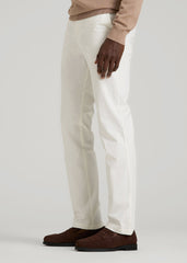 American Tall Discount | 4 Way Stretch Commuter TAPERED Chino Pants for Tall Men in White Alyssum