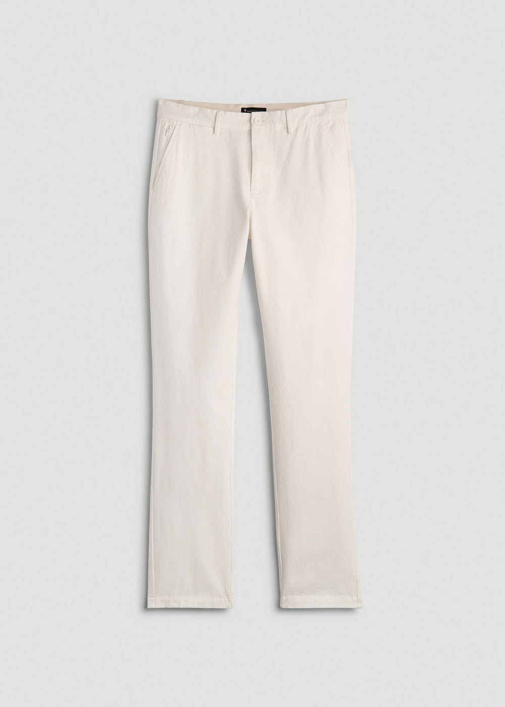 American Tall Discount | 4 Way Stretch Commuter TAPERED Chino Pants for Tall Men in White Alyssum