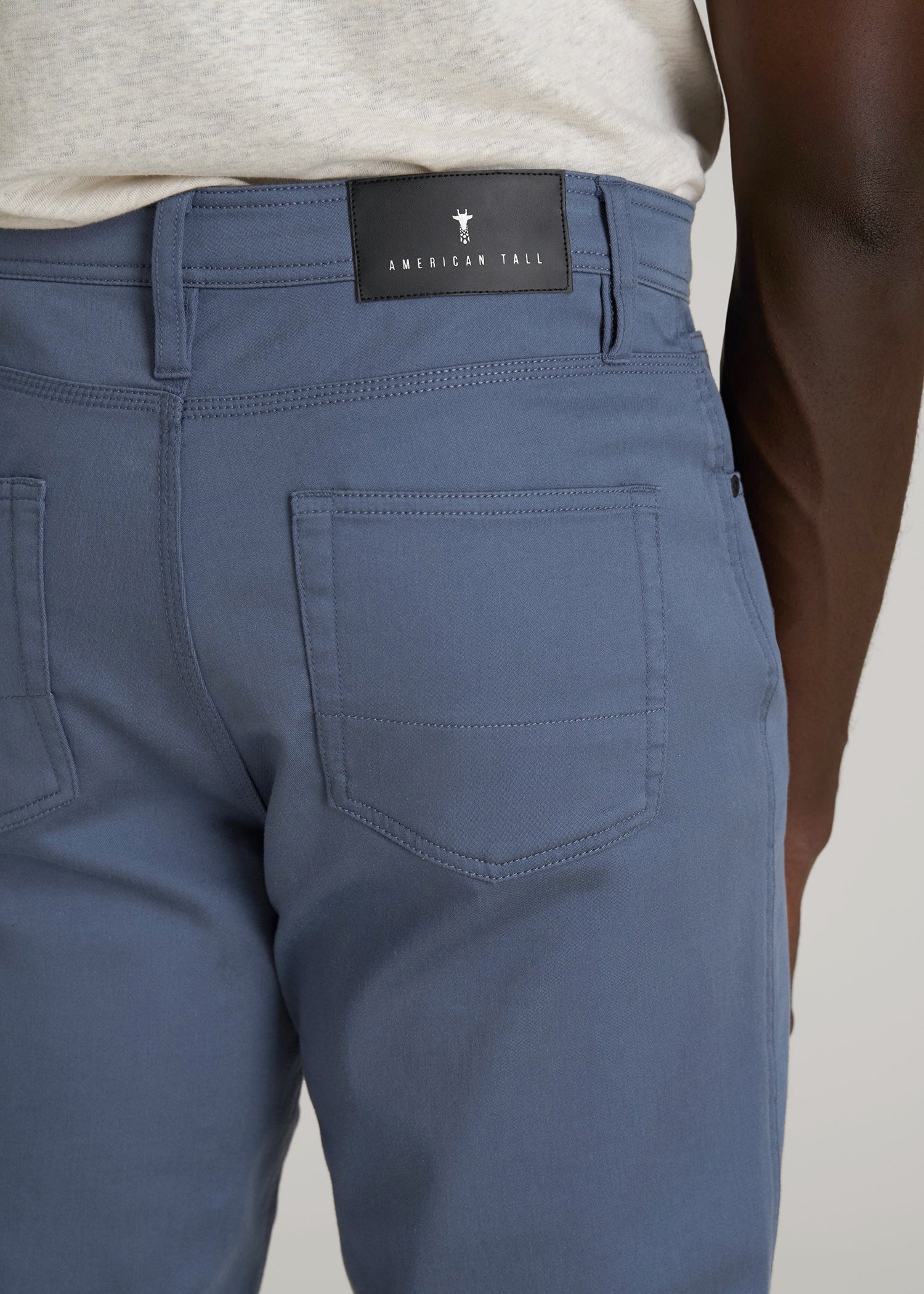 American Tall Sale | Everyday Comfort 5-Pocket TAPERED-FIT Pant for Tall Men in Blue Slate