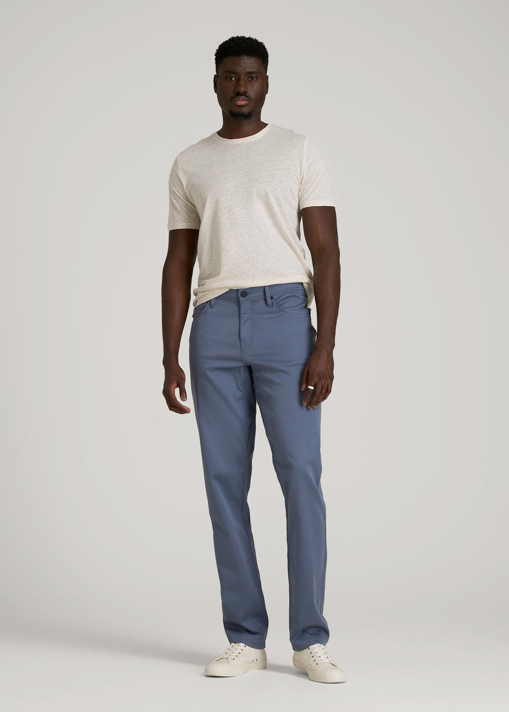 American Tall Sale | Everyday Comfort 5-Pocket TAPERED-FIT Pant for Tall Men in Blue Slate