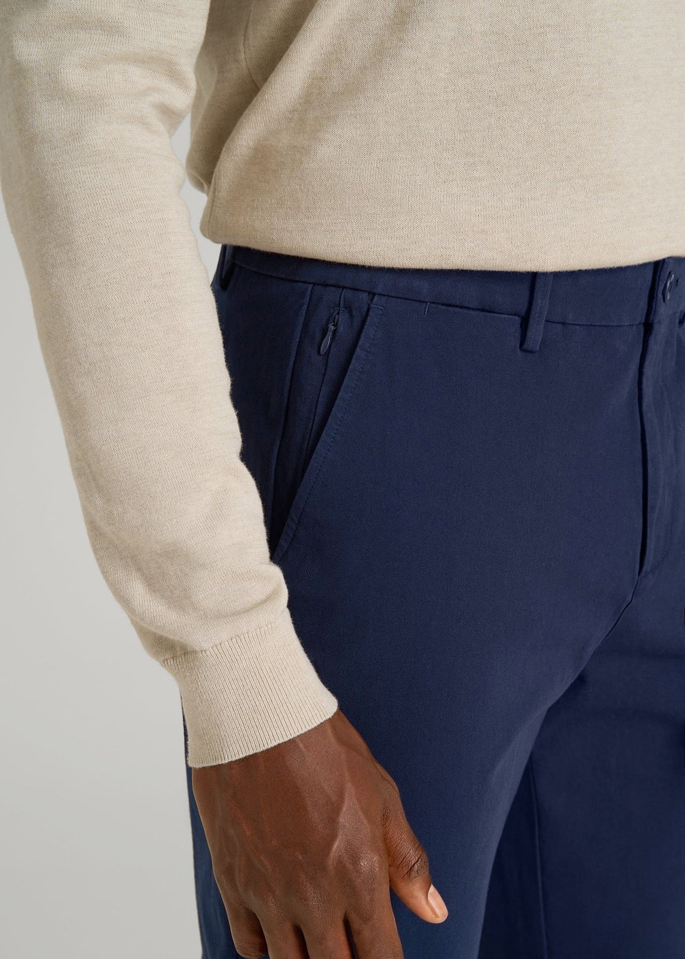 American Tall Discount | 4 Way Stretch Commuter STRAIGHT Leg Chino Pants for Tall Men in Summer Blue