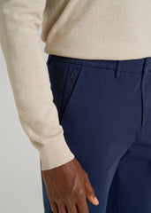 American Tall Discount | 4 Way Stretch Commuter STRAIGHT Leg Chino Pants for Tall Men in Summer Blue