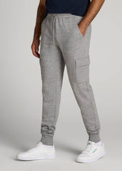 American Tall Online | Wearever Fleece Cargo Jogger For Tall Men in Heather Grey