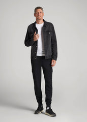 American Tall Sale | Wearever Fleece Cargo Jogger For Tall Men in Black