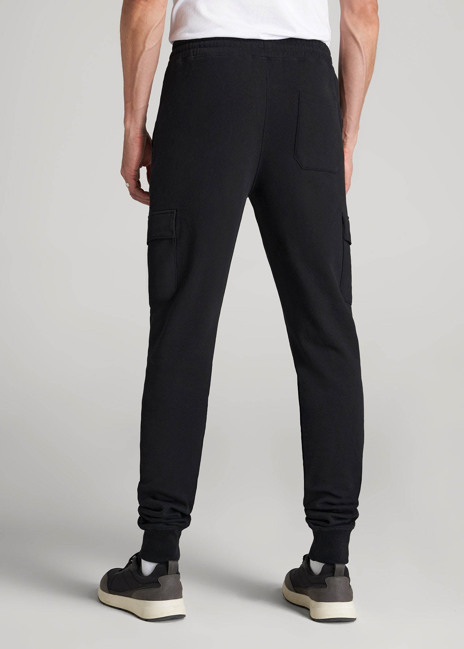 American Tall Sale | Wearever Fleece Cargo Jogger For Tall Men in Black