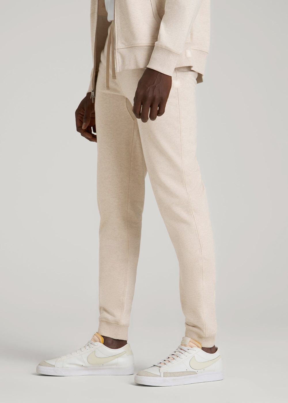 American Tall Outlet | Wearever 2.0 French Terry Joggers for Tall Men in Oatmeal Mix