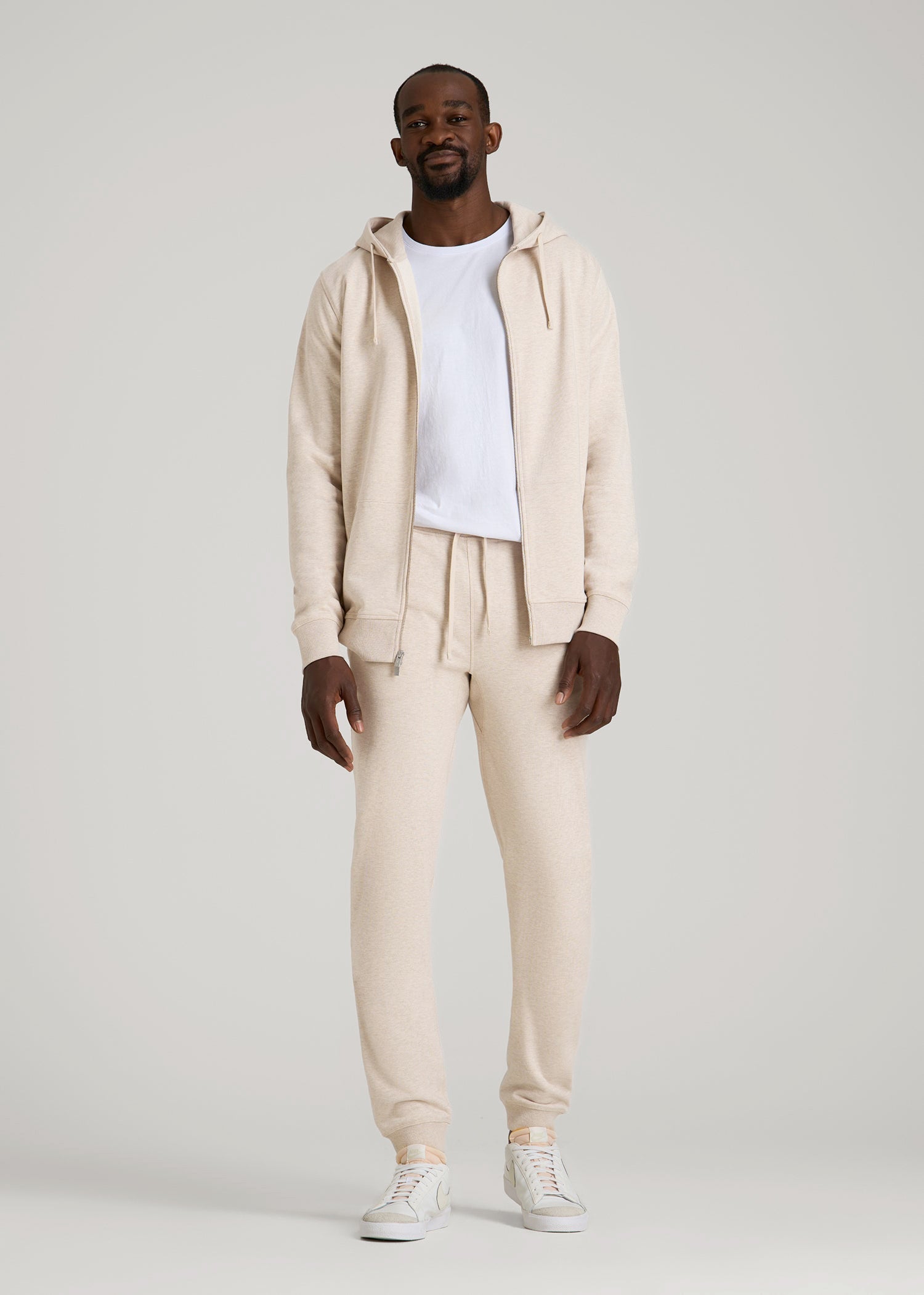 American Tall Outlet | Wearever 2.0 French Terry Joggers for Tall Men in Oatmeal Mix