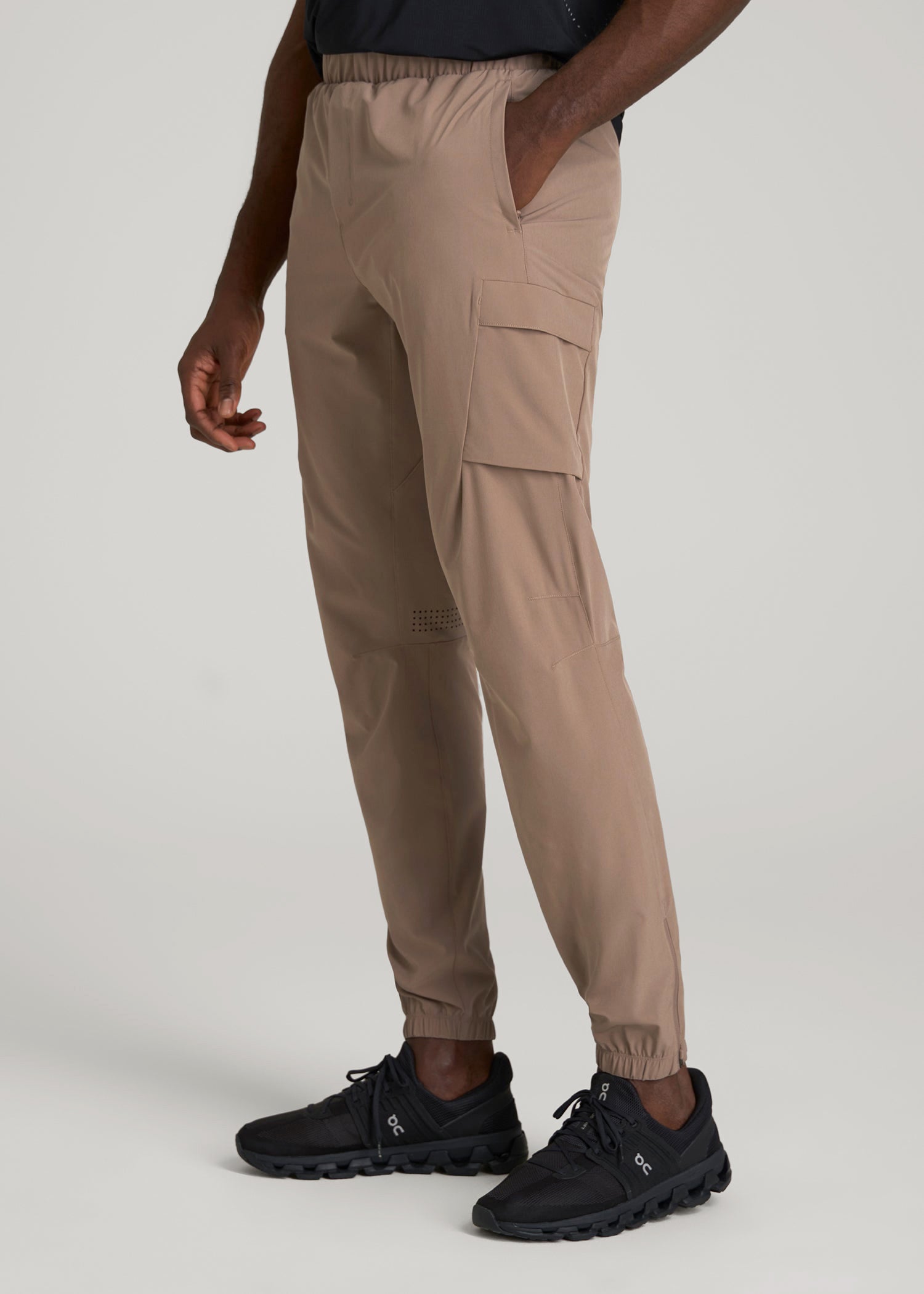 American Tall Discount | Featherweight Cargo Training Jogger for Tall Men in Dark Sand