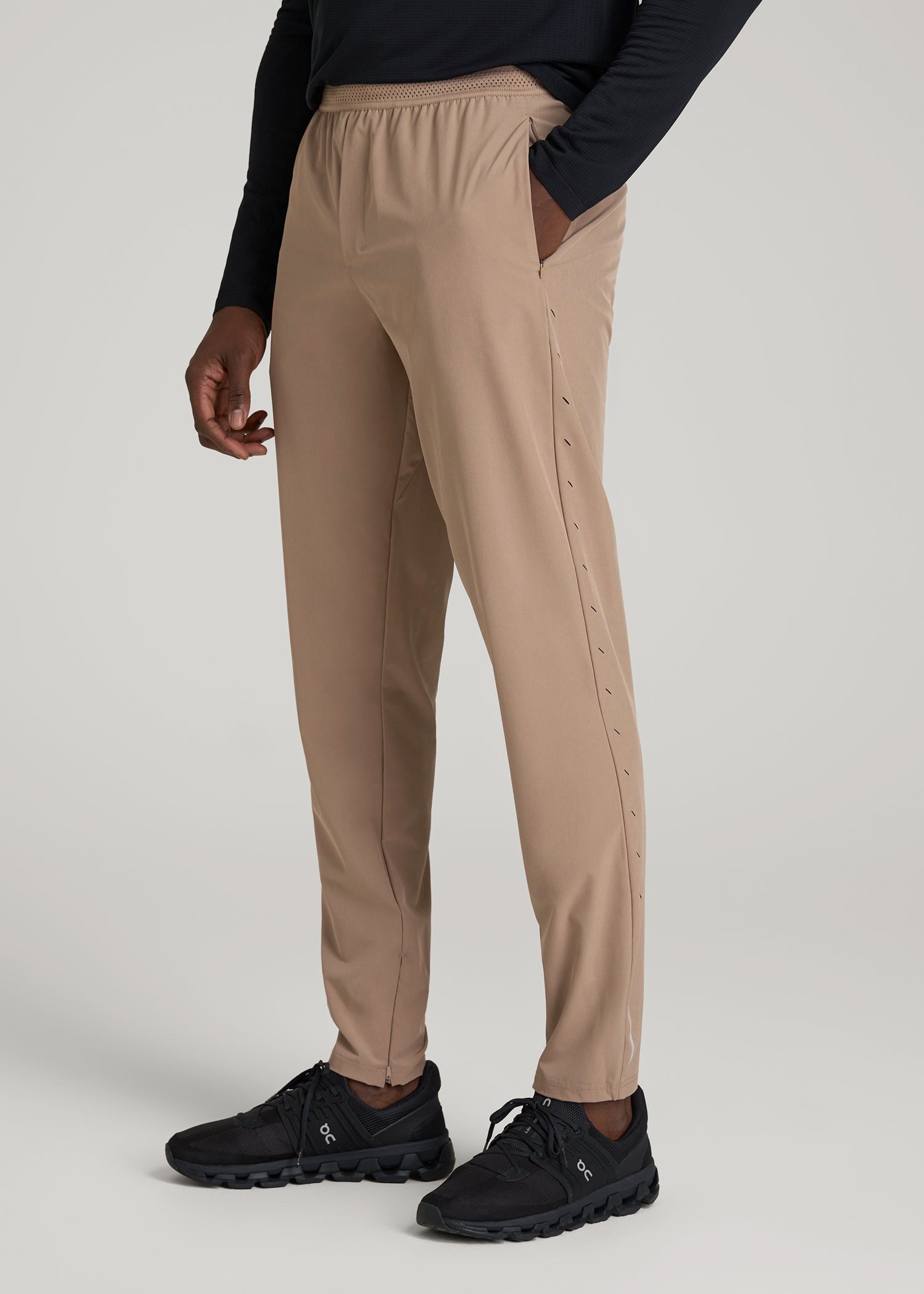American Tall Online | Featherweight Running Pants for Tall Men in Dark Sand