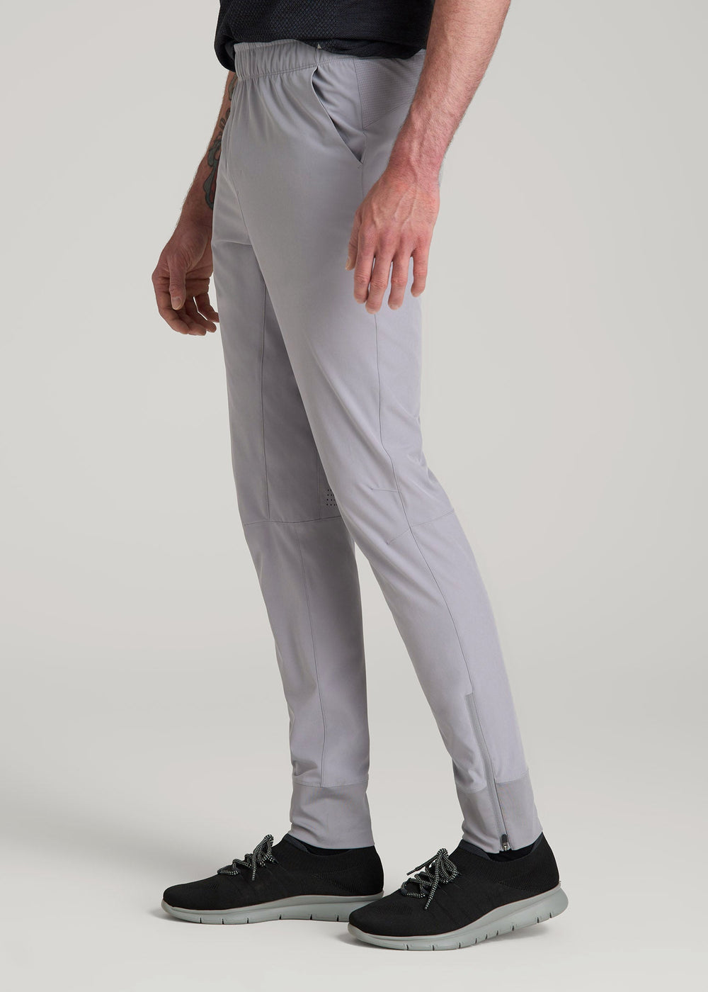 American Tall Outlet | Featherweight Perforated Training Joggers for Tall Men in Light Grey