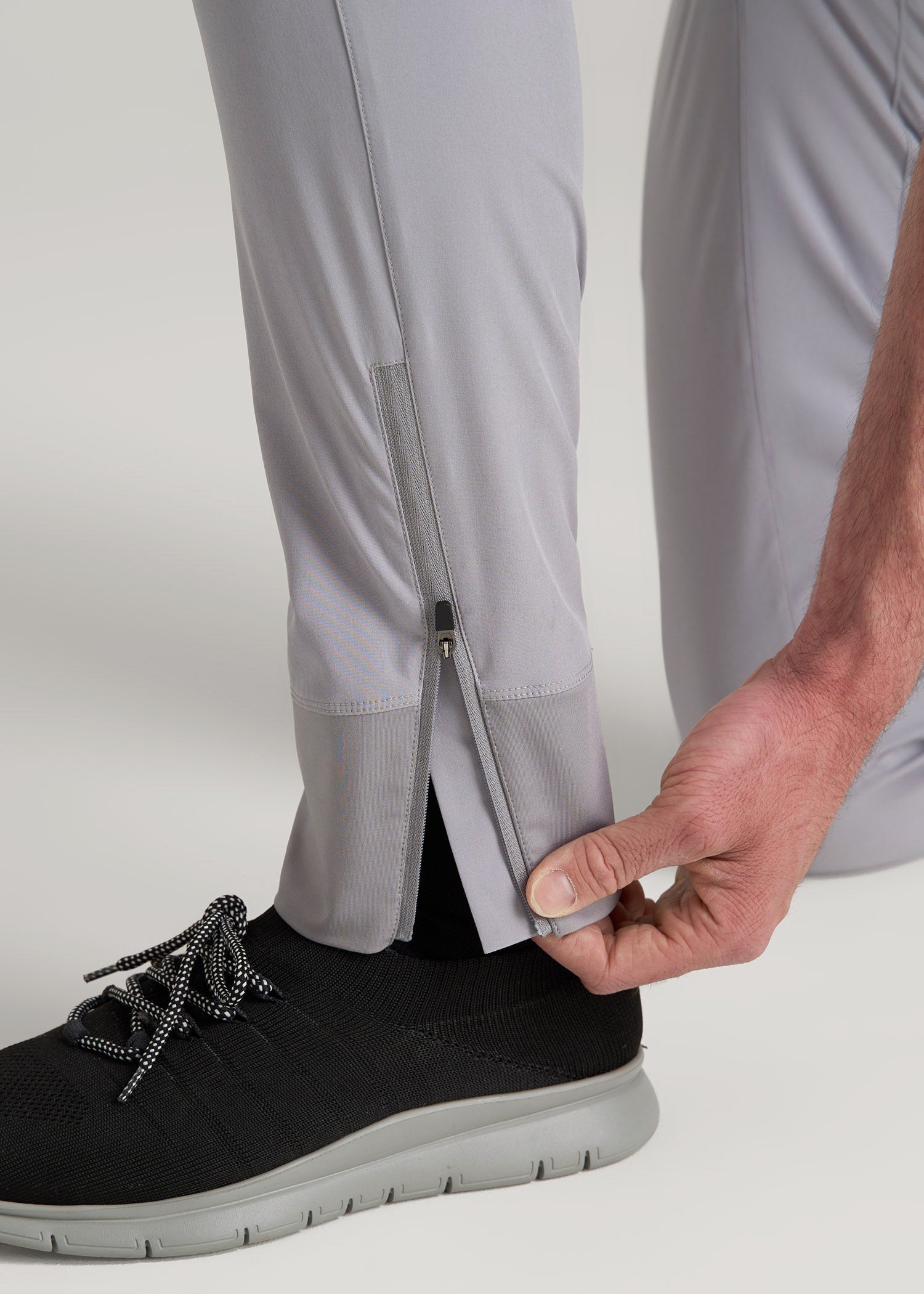 American Tall Outlet | Featherweight Perforated Training Joggers for Tall Men in Light Grey