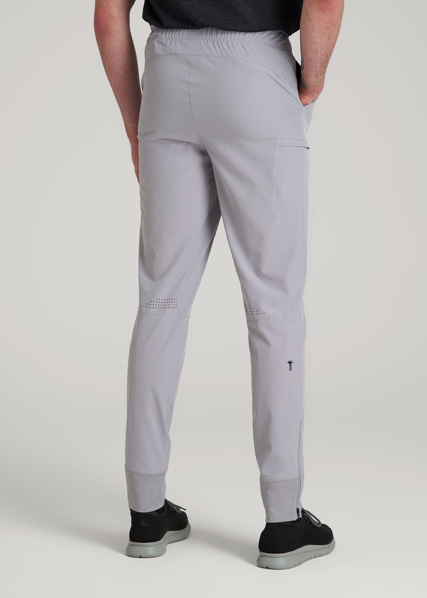 American Tall Outlet | Featherweight Perforated Training Joggers for Tall Men in Light Grey
