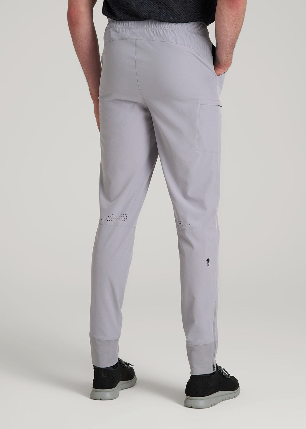 American Tall Outlet | Featherweight Perforated Training Joggers for Tall Men in Light Grey