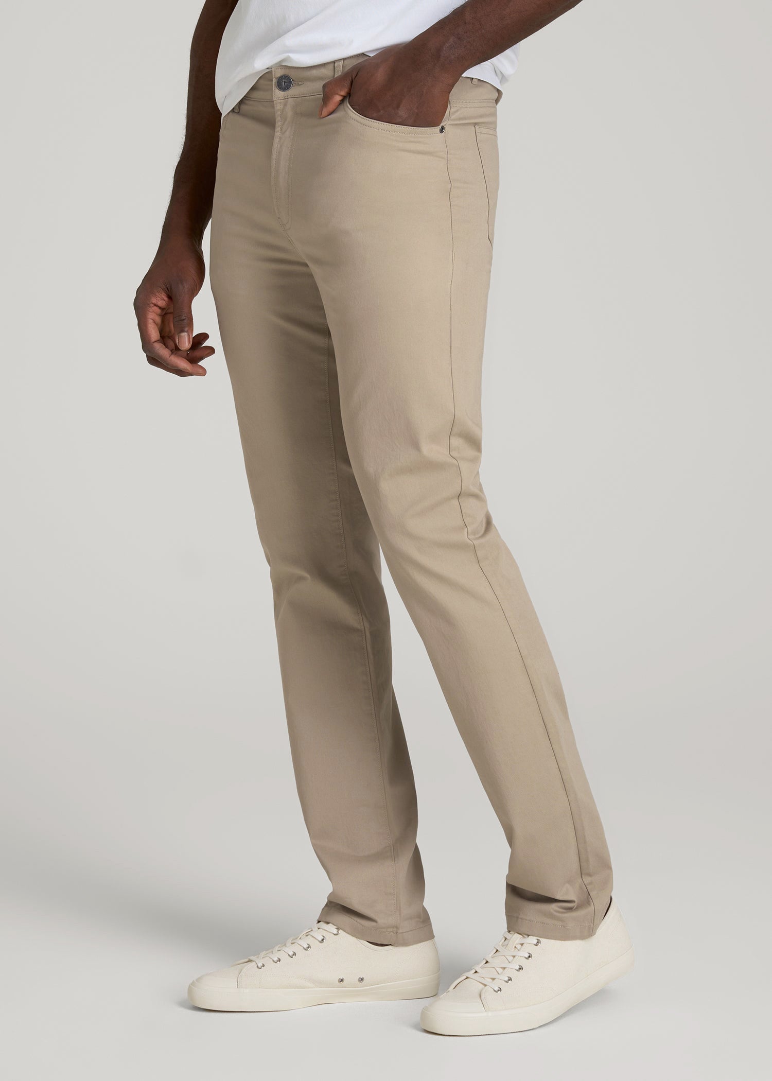 American Tall Online | Dylan Slim Fit Five-Pocket Pants For Tall Men in Desert Khaki