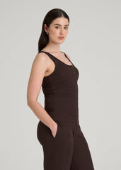 American Tall Outlet | Waffle Tank Top for Tall Women in Espresso