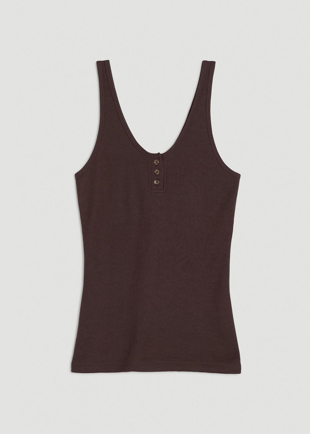 American Tall Outlet | Waffle Tank Top for Tall Women in Espresso
