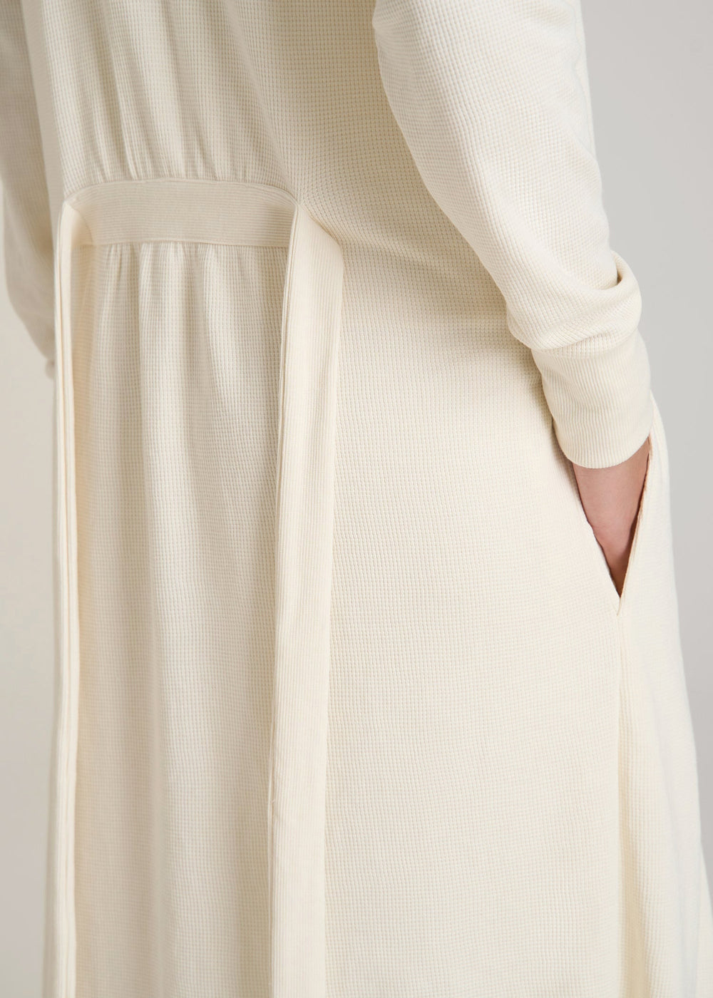 American Tall For Sale | Waffle Lounge Robe for Tall Women in White Alyssum