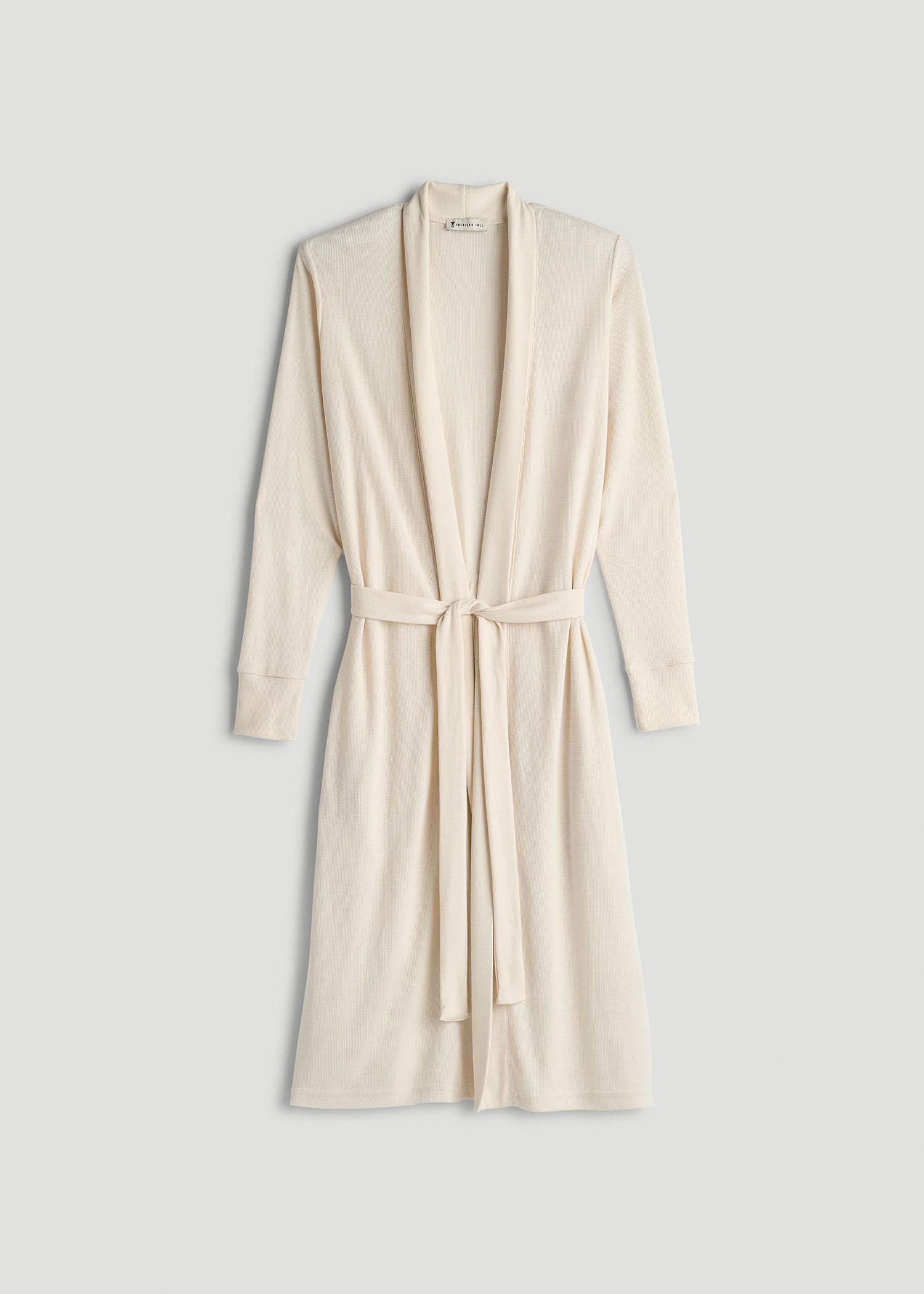 American Tall For Sale | Waffle Lounge Robe for Tall Women in White Alyssum