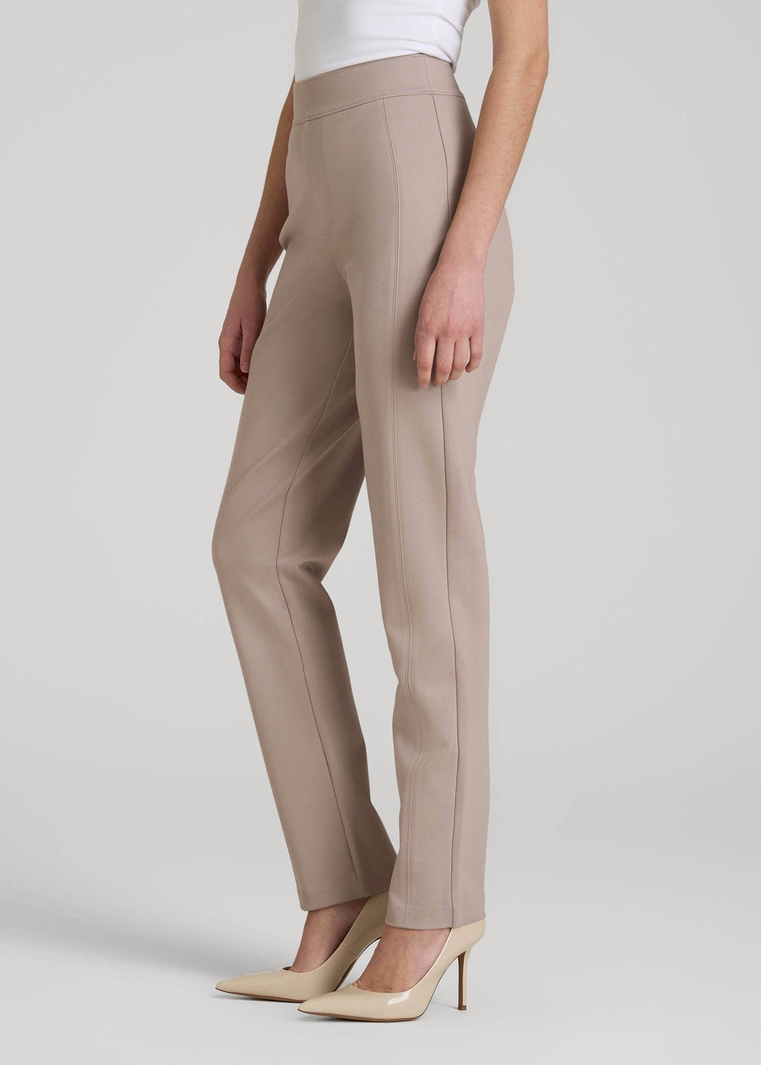 American Tall Online Shop | Pull-on Slim Dress Pants for Tall Women in Truly Taupe