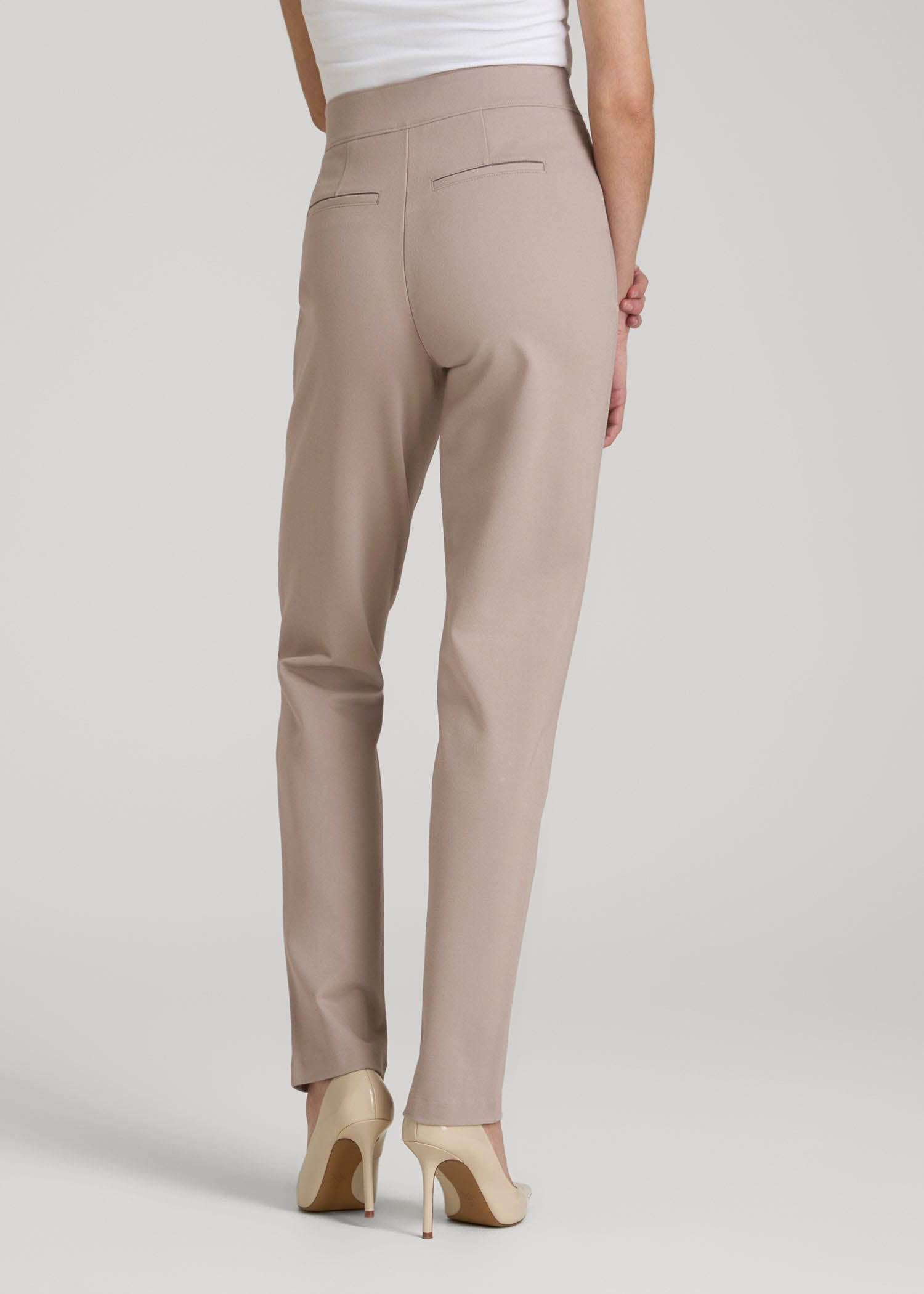American Tall Online Shop | Pull-on Slim Dress Pants for Tall Women in Truly Taupe
